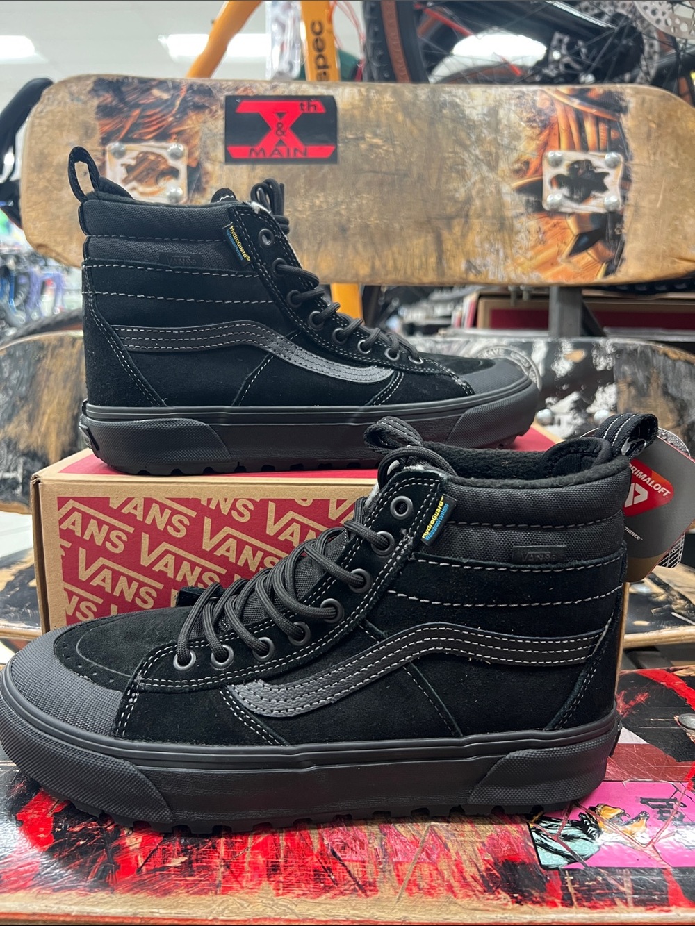 Vans MTE Sk8-Hi Waterproof, Black High-Top Skate Boots, M’s 8.5/W’s 10